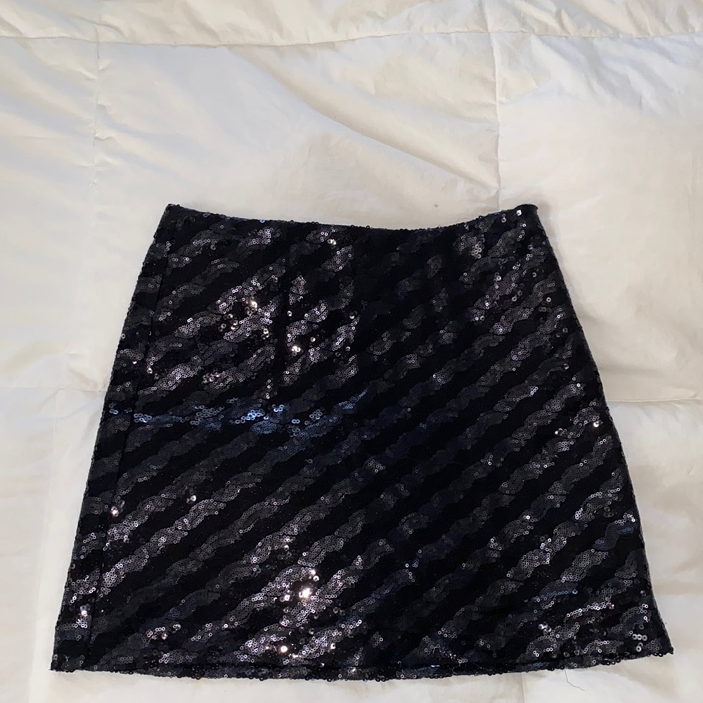 Black Sequin y2k Miniskirt